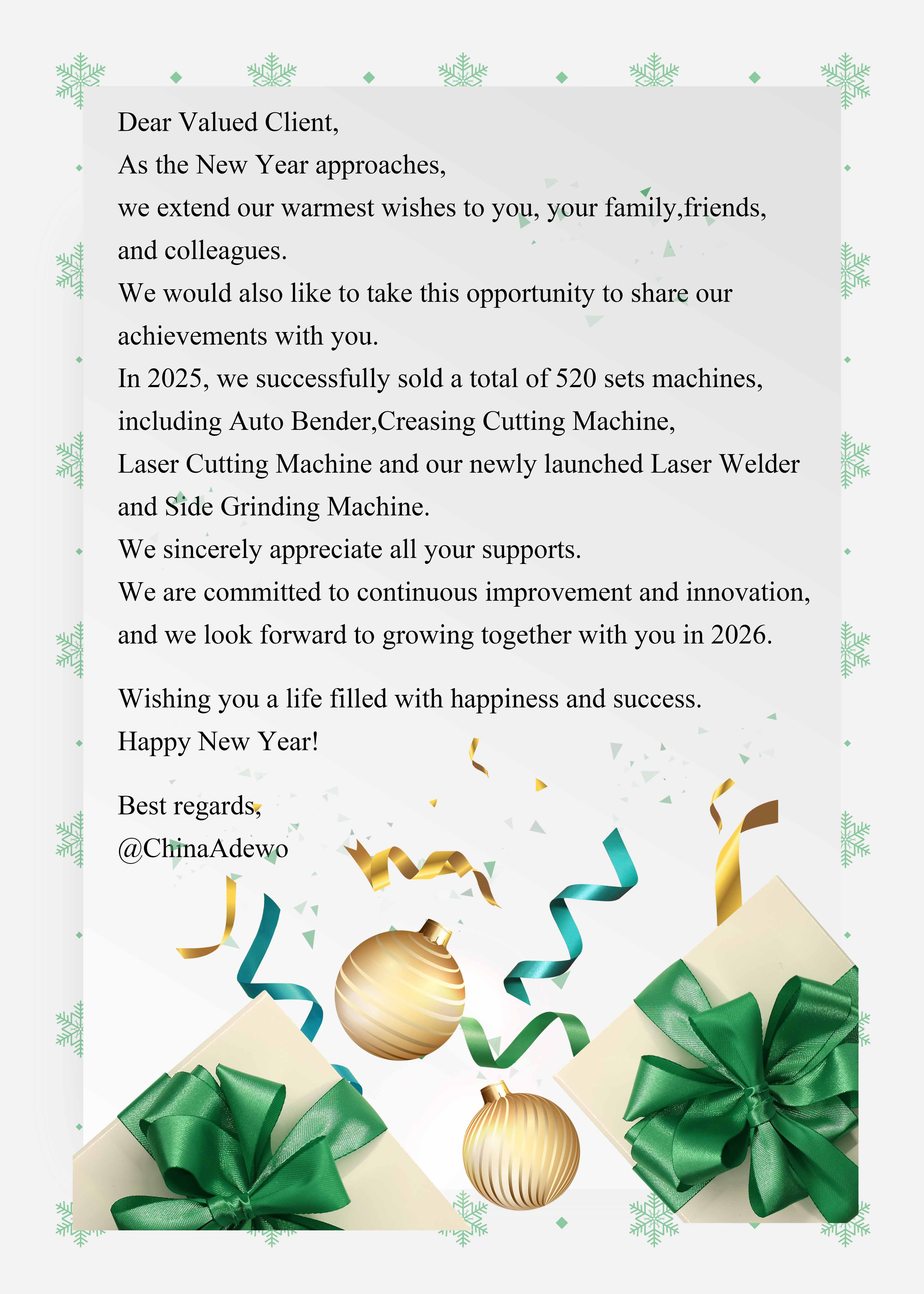 Verimli Bir Yıl Daha Geçirmenizi Dilerim